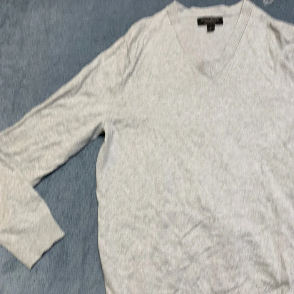 Banana Republic Premium Luxe Yarn Sweater Mens Large Heather Gray Long Sleeve